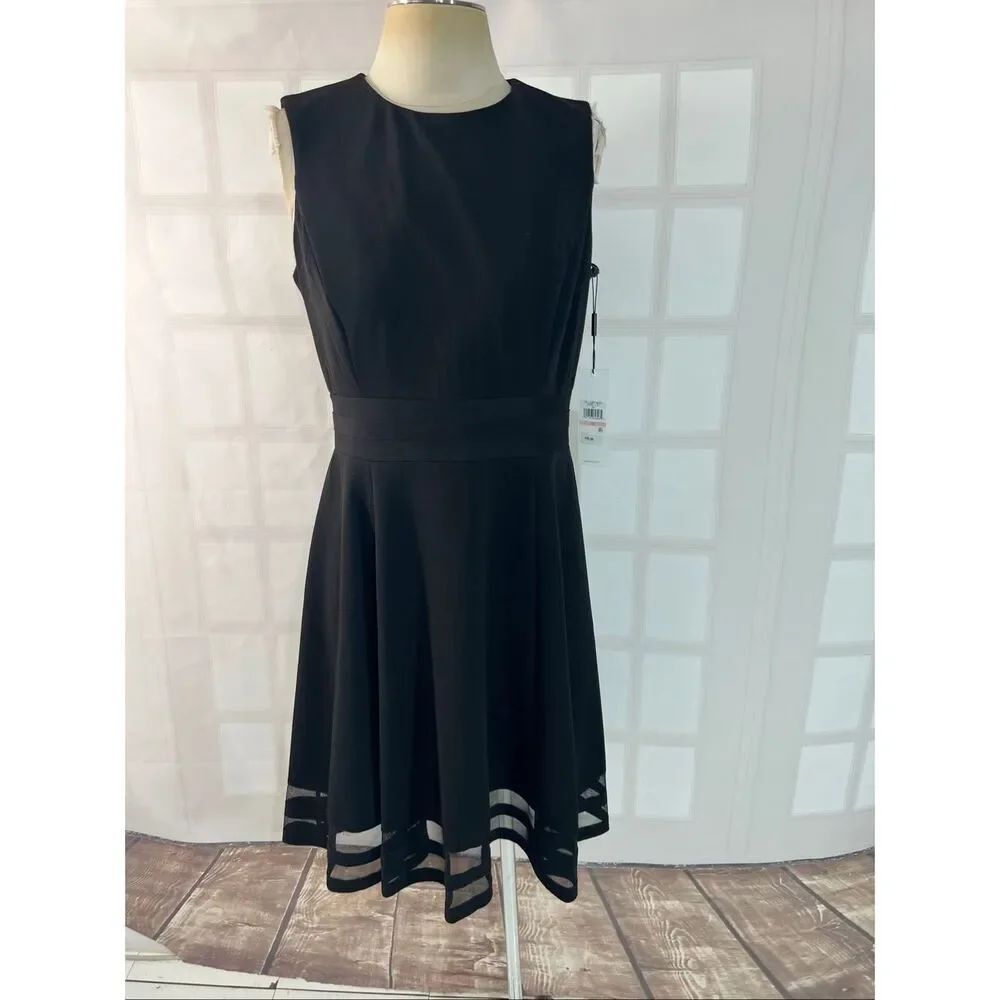 Calvin Klein NWT Black Fit and Flare Professional Dress Size 10